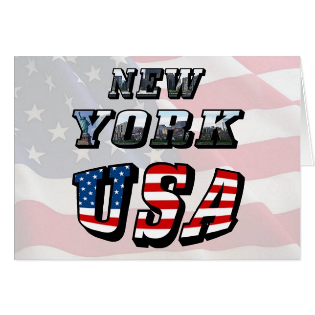 New York Picture and USA Flag Text (Vorderseite (Horizontal))