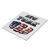 New York Picture and USA Flag Text Fliese (Seite)