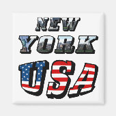 New York Picture and USA Flag Text Magnet (Vorne)