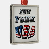 New York Picture and USA Flag Text Ornament Aus Metall (Rechts)