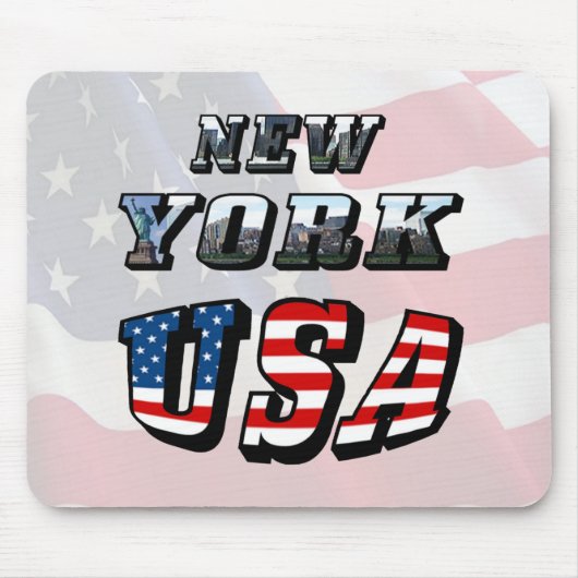 New York Picture and USA Text Mousepad (Vorne)