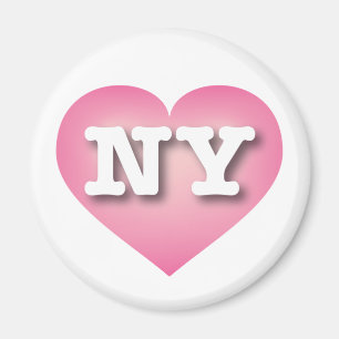 New York Pink Fade Heart - I Liebe NY Magnet