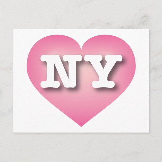 New York Pink Fade Heart - I Liebe NY Postkarte (Vorderseite)