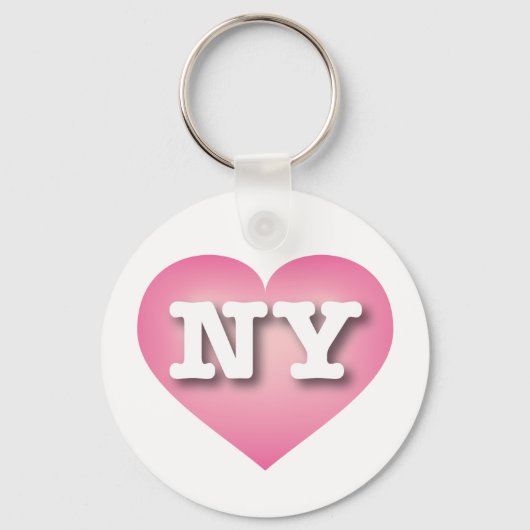 New York Pink Fade Heart - I Liebe NY Schlüsselanhänger (Vorderseite)