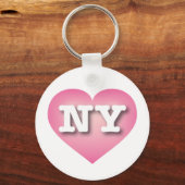 New York Pink Fade Heart - I Liebe NY Schlüsselanhänger (Vorderseite)