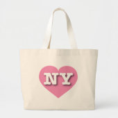 New York Pink Heart - I Liebe NY Jumbo Stoffbeutel (Vorne)