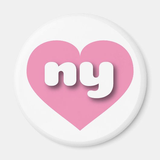 New York Pink heart - I Liebe ny Magnet (Vorne)