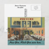 New York, Pinter's Restaurant Postkarte (Vorne/Hinten)