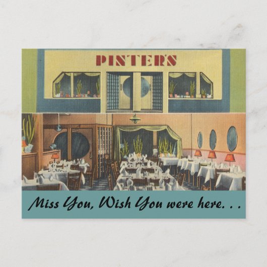 New York, Pinter's Restaurant Postkarte (Vorderseite)