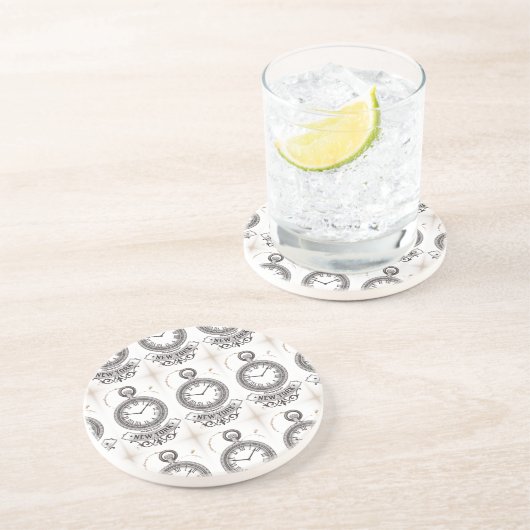 New York Pocket Watch Sandstein Untersetzer (Seite)