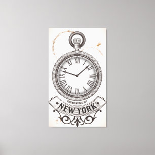 New York Pocket Watch Wrapped Canvas Leinwanddruck
