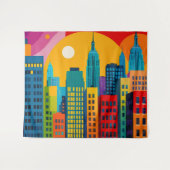 New York Pop Art Wandteppich (Vorderseite (Horizontal))
