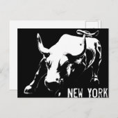 New York Postcard Bull Statue NYC Souvenir Card Postkarte (Vorne/Hinten)