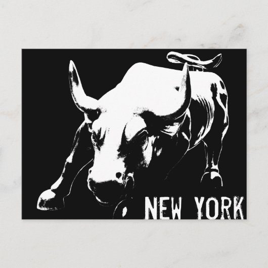 New York Postcard Bull Statue NYC Souvenir Card Postkarte (Vorderseite)