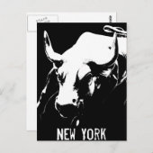 New York Postcard Bull Statue NYC Souvenir Card Postkarte (Vorne/Hinten)