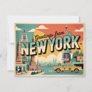 New York Postcard Postkarte