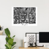 New York Poster Cityscape New York Empire Print (Heimbüro)