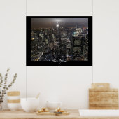 New York Poster Cityscape New York Night Print (Küche)