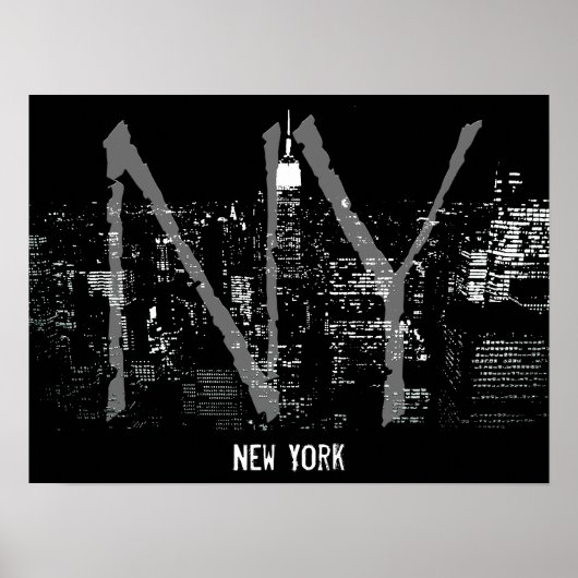 New York Poster Cityscape New York Night Print (Vorne)