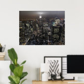 New York Poster Cityscape New York Night Print (Heimbüro)