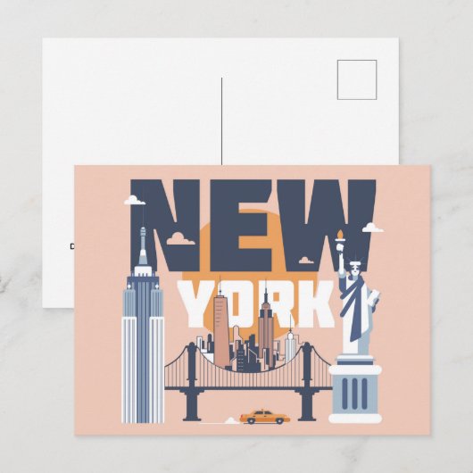 New York Postkarte (Vorne/Hinten)