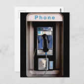 New York Public Pay Phone, Retro Phone Booth Postkarte (Vorne/Hinten)