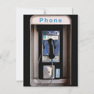 New York Public Pay Phone, Retro Phone Booth Postkarte