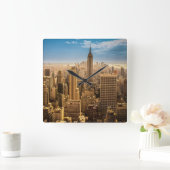 New York Quadratische Wanduhr (Zuhause)