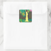 New York Quadratischer Aufkleber (Tasche)