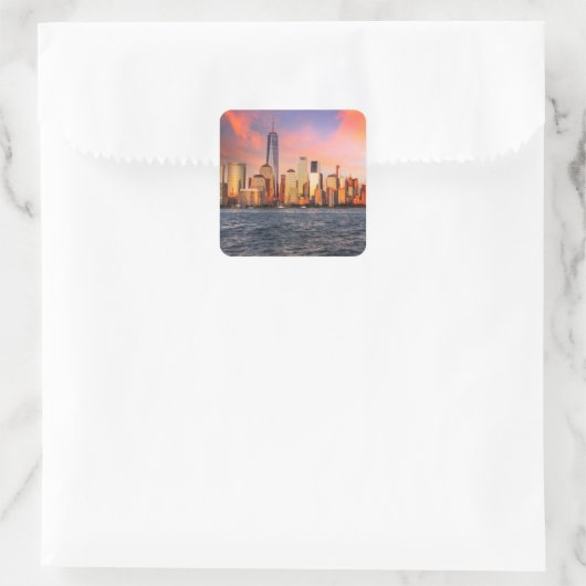 New York Quadratischer Aufkleber (Tasche)