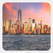 New York Quadratischer Aufkleber (Vorderseite)