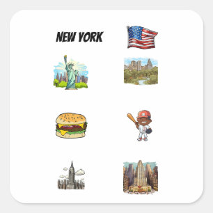New York Quadratischer Aufkleber