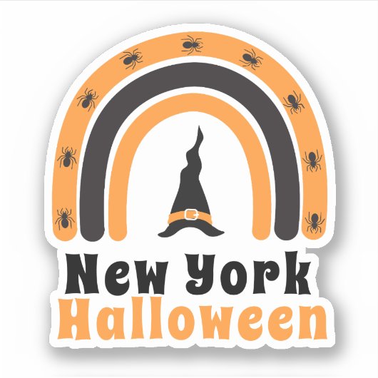 New York Rainbow Halloween-Party Sticker (Vorderseite)