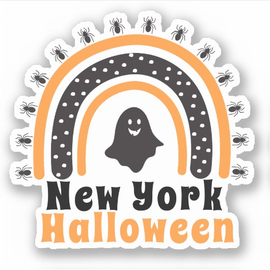 New York Rainbow Halloween Sticker (Vorderseite)