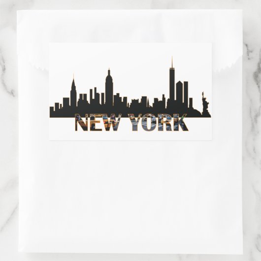 New York Rechteckiger Aufkleber (Tasche)