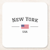 New York Rechteckiger Pappuntersetzer (Vorderseite)
