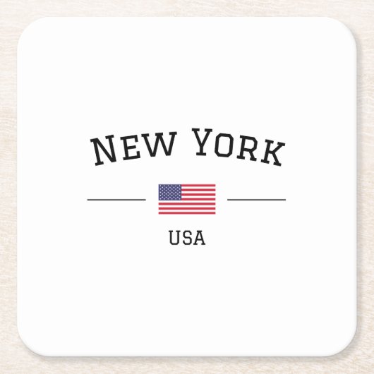 New York Rechteckiger Pappuntersetzer (Vorderseite)