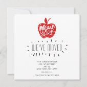 New York Red Apple Moving Announcement Card Einladung (Vorderseite)