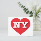 New York Red Heart - I Liebe NY Postkarte (Stehend Vorderseite)
