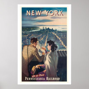 New York Reise mit dem Zug Pennsylvania Railroad V Poster