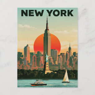 New York Reiseplakat Postkarte