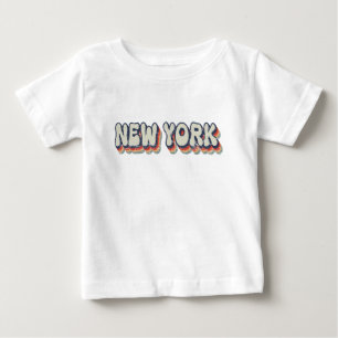 New York Retro 80er Chrom Stadt Baby T-shirt