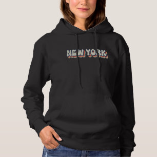 New York Retro 80er Chrom Stadt  Hoodie