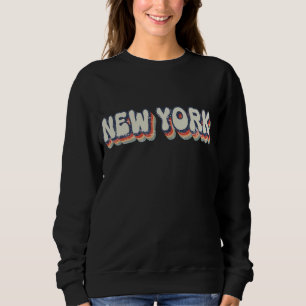 New York Retro 80er Chrom Stadt  Sweatshirt