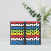 New York, Retro-Textdesign Postkarte (Stehend Vorderseite)