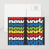 New York, Retro-Textdesign Postkarte (Vorne/Hinten)