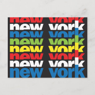 New York, Retro-Textdesign Postkarte
