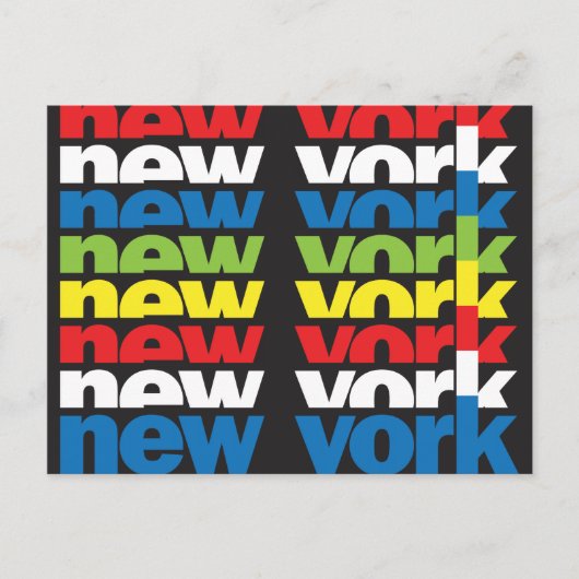 New York, Retro-Textdesign Postkarte (Vorderseite)