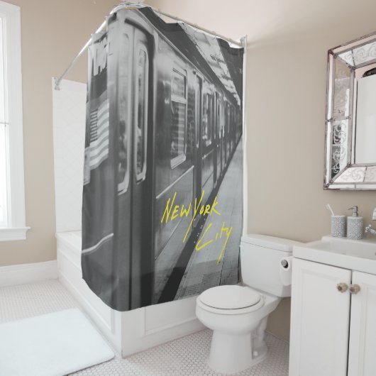New York Retro U-Bahn-Duschvorhang Duschvorhang (Beispiel)