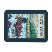 New York River Rafting Scene Magnet (Horizontal)